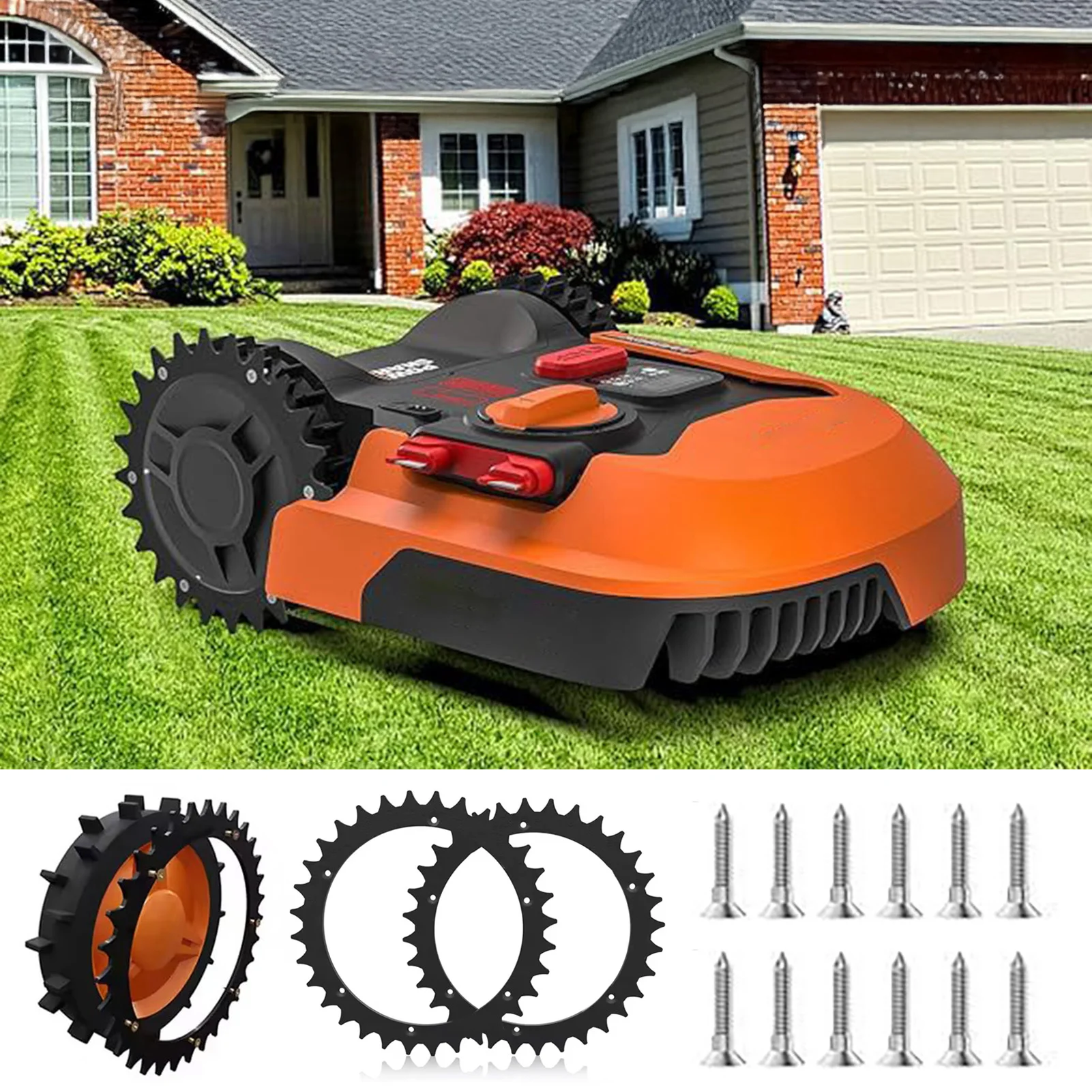 

2 Pcs 205mm Lawnmower Spikes Robotic Lawnmower Spikes with Screws Anti-Skid Spikes for Worx Landroid S/M Robot Lawn Mower