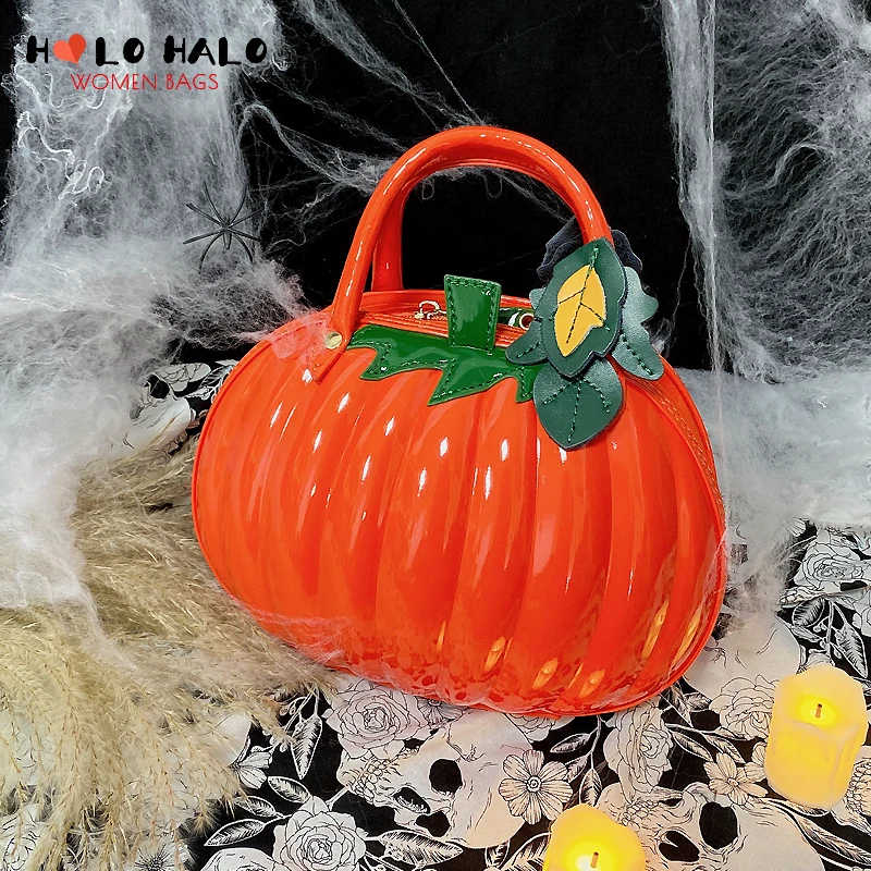 

Halloween 3D Pumpkin Shape Women Handbag and Purse Female Dark Gothic Shoulder Bag Cosplay Designer Crossbody Bag Girls Gifts