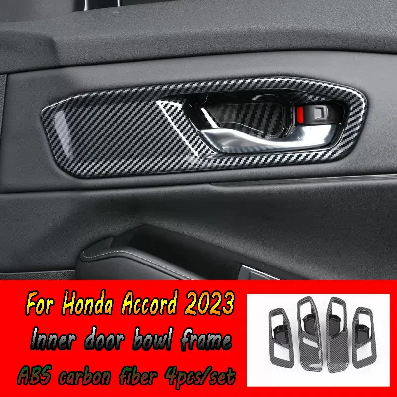 Suitable for Honda Accord 11th generation 2023 carbon fiber/peach wood interior ABS material inner door bowl 4 pieces/set