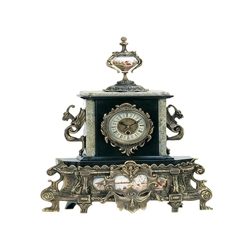 Antique bronze art clock