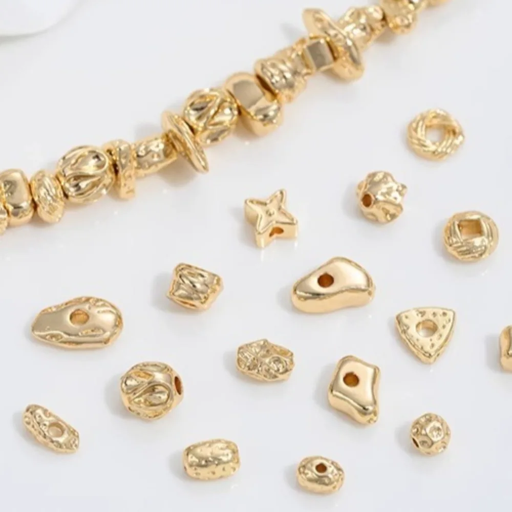 

14-каратное золото, неправильная каменная бусина, специальная форма, прокладка для бусин, шерстяное кольцо, прокладка с ананасовым узлом, DIY ювелирные аксессуары