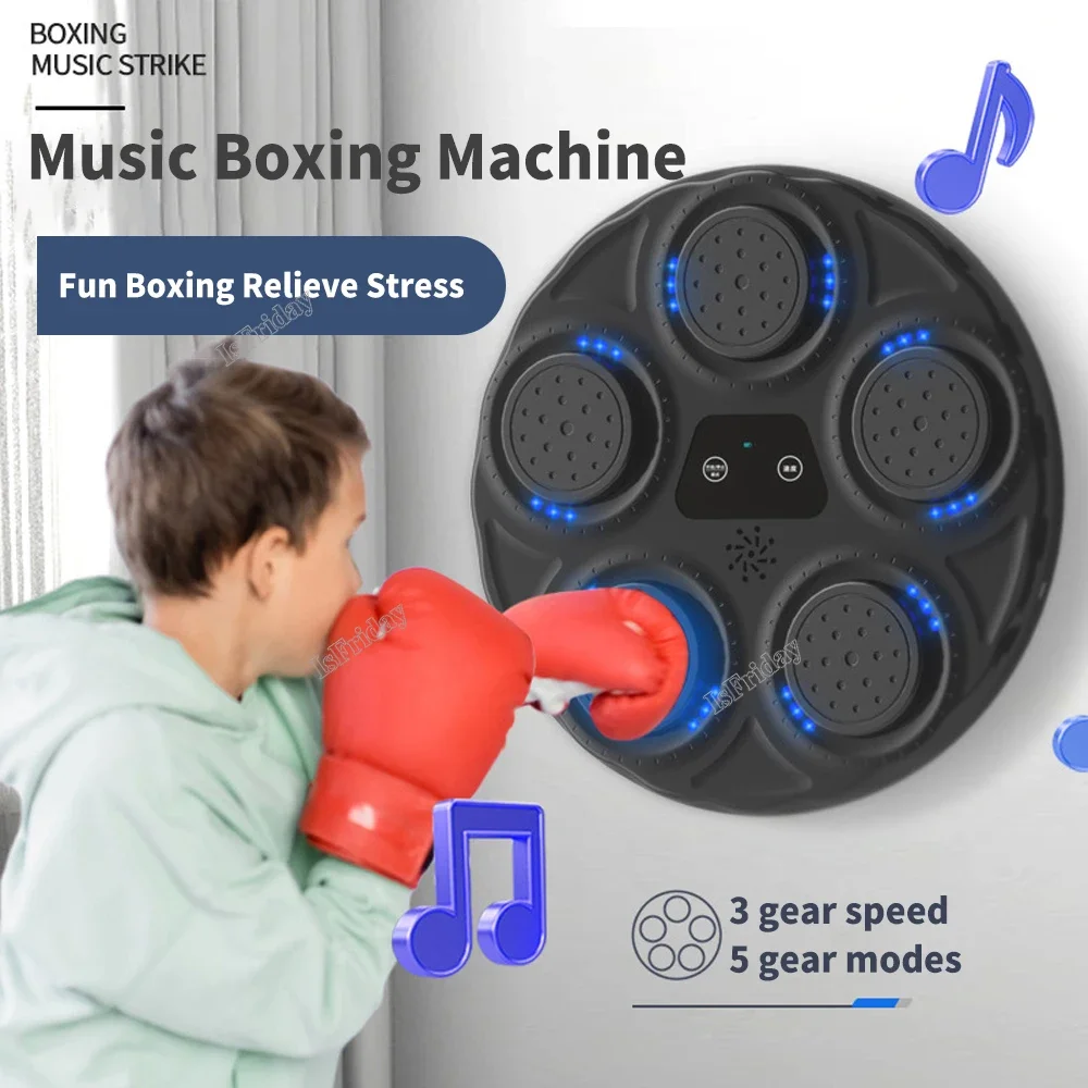 Children's Smart Bluetooth Music Boxing Machine Wall Mounted Kids Musical Boxing Training Punching Equipment With Gloves