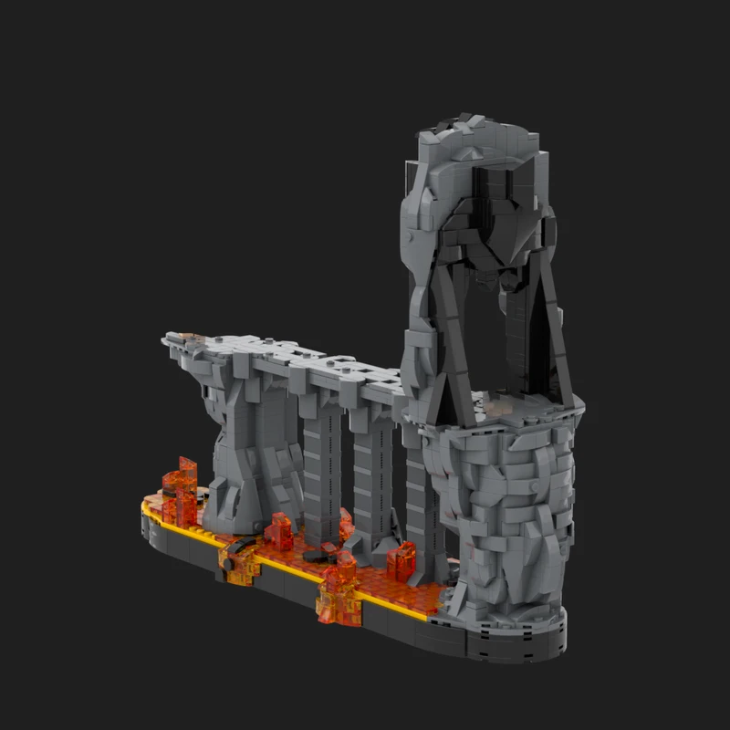 Anel popular filme modelo moc tijolos de construção chama rock vulcão tecnologia modular presentes feriado montar crianças brinquedos terno