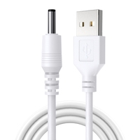 0.3/0.5/1M USB to for DC 3.5x1.35mm Barrel Power Cable for USB Lights USB Fans Cartoon Watches Radiators