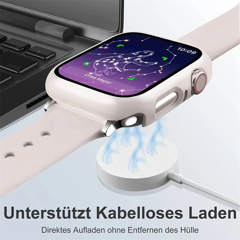 Gehärtetes Glas + Abdeckung für Apple Watch-Zubehör 45 mm 41 mm 44 mm 40–42 mm Displayschutzfolie Smart Watch-Gehäuse Serie 9 8 7 4 5 6 SE