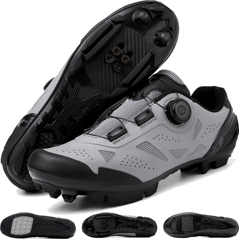 

Road Bike Training Shoes Mountain Bike Sneakers Men & Women Breathable Knit Self Locking Road Rubber Sole Bike Fitness Shoes