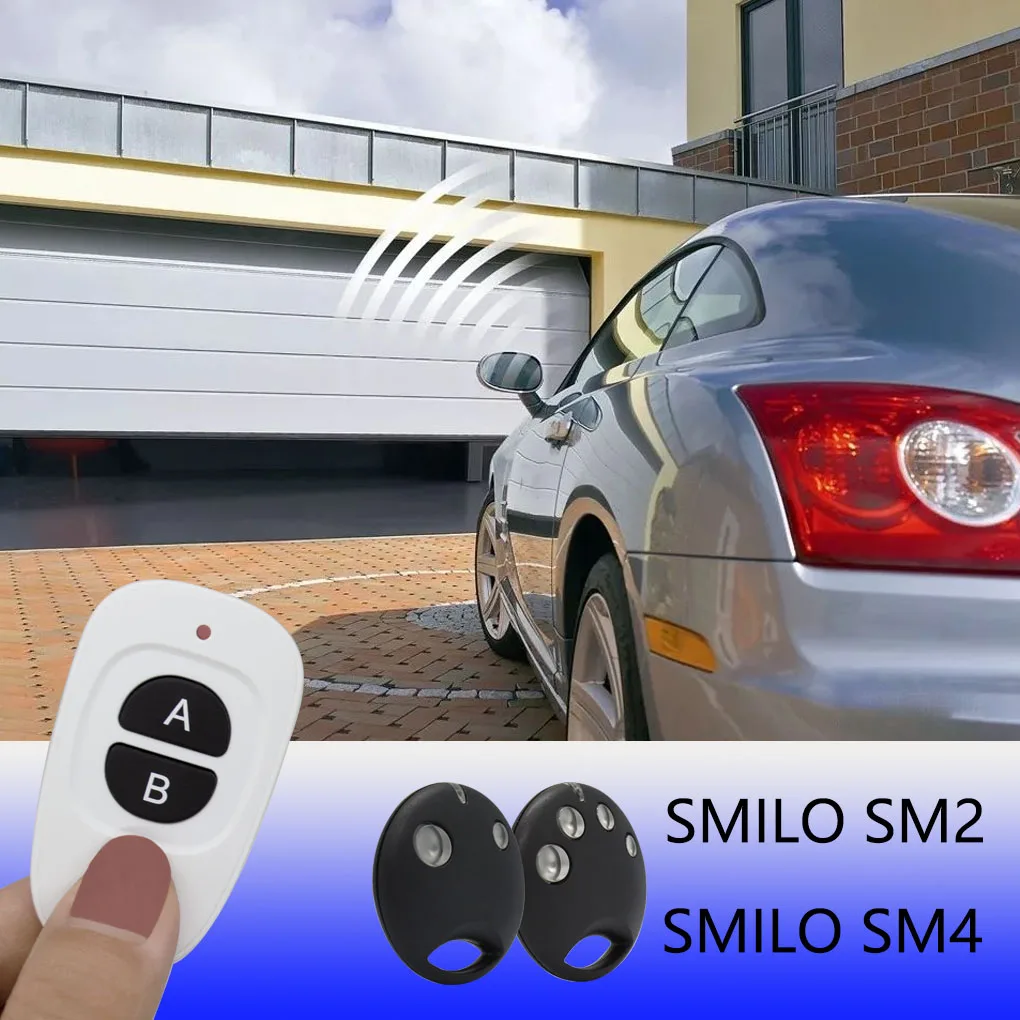 SMILO SM2 / SM4  433.92MHz Compatible  channel garage door remote control Wireless transmission electric gate, telescopic door,