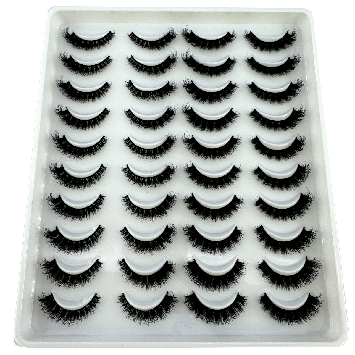 HBZGTLAD Neue 20 Paar flauschige künstliche Nerzwimpern, natürliche lange falsche Wimpernverlängerung, handgefertigte 3D-Volumenwimpern, Make-up, künstliche Wimpern