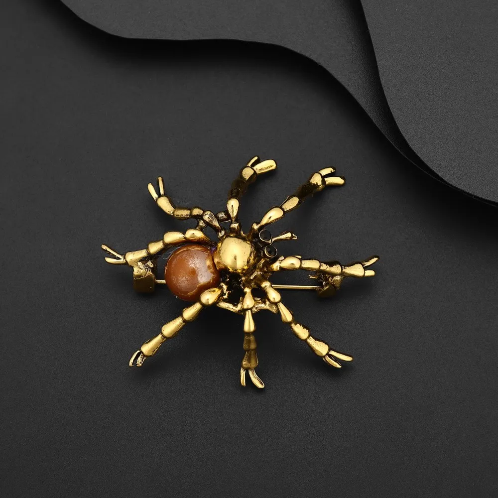 Vintage Delicate Eight-Legged Spider Brooch Charm Women\'s Brooch Fashion New Party Jewelry Accessories Gift Wholesale