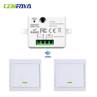 CENFAYA 433HMz Wireless Light Switch 86 Wall Panel RF Switch 110V 220V 230V 10A Relay Receiver Controller No Wiring Easy Install