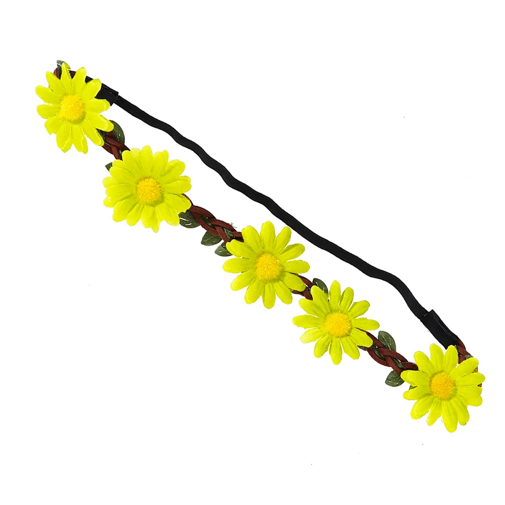 5 uds banda para el cabello de flores diadema hawaiana corona de girasol accesorios guirnalda