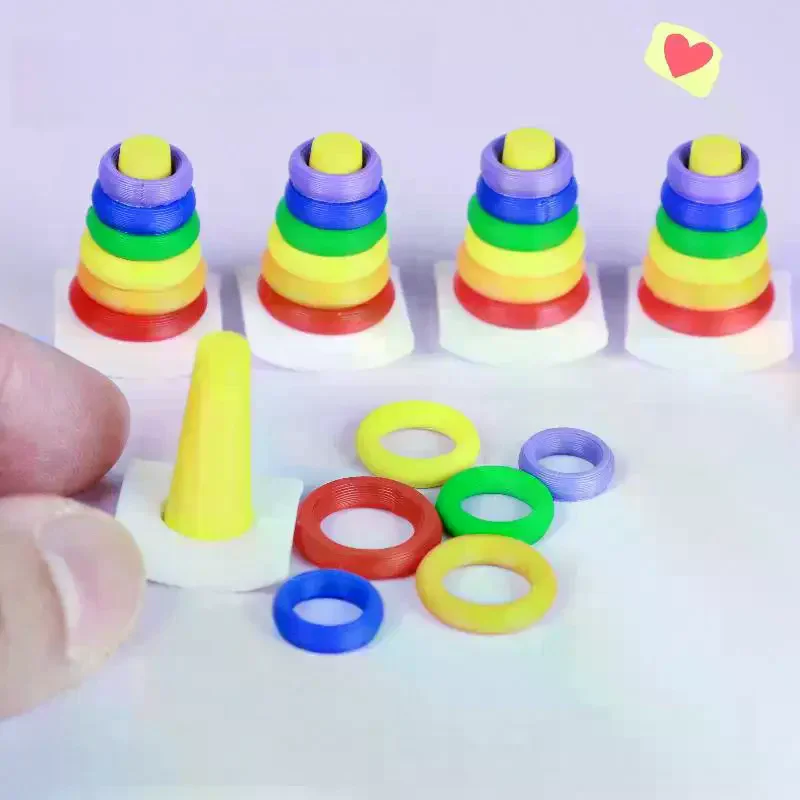 /GJ/2 Sets Dollhouse Early Learning Rainbow Stacking Toys Puzzle Development Intelligence Rainbow Tower Baby Toy Gift Stack Ring