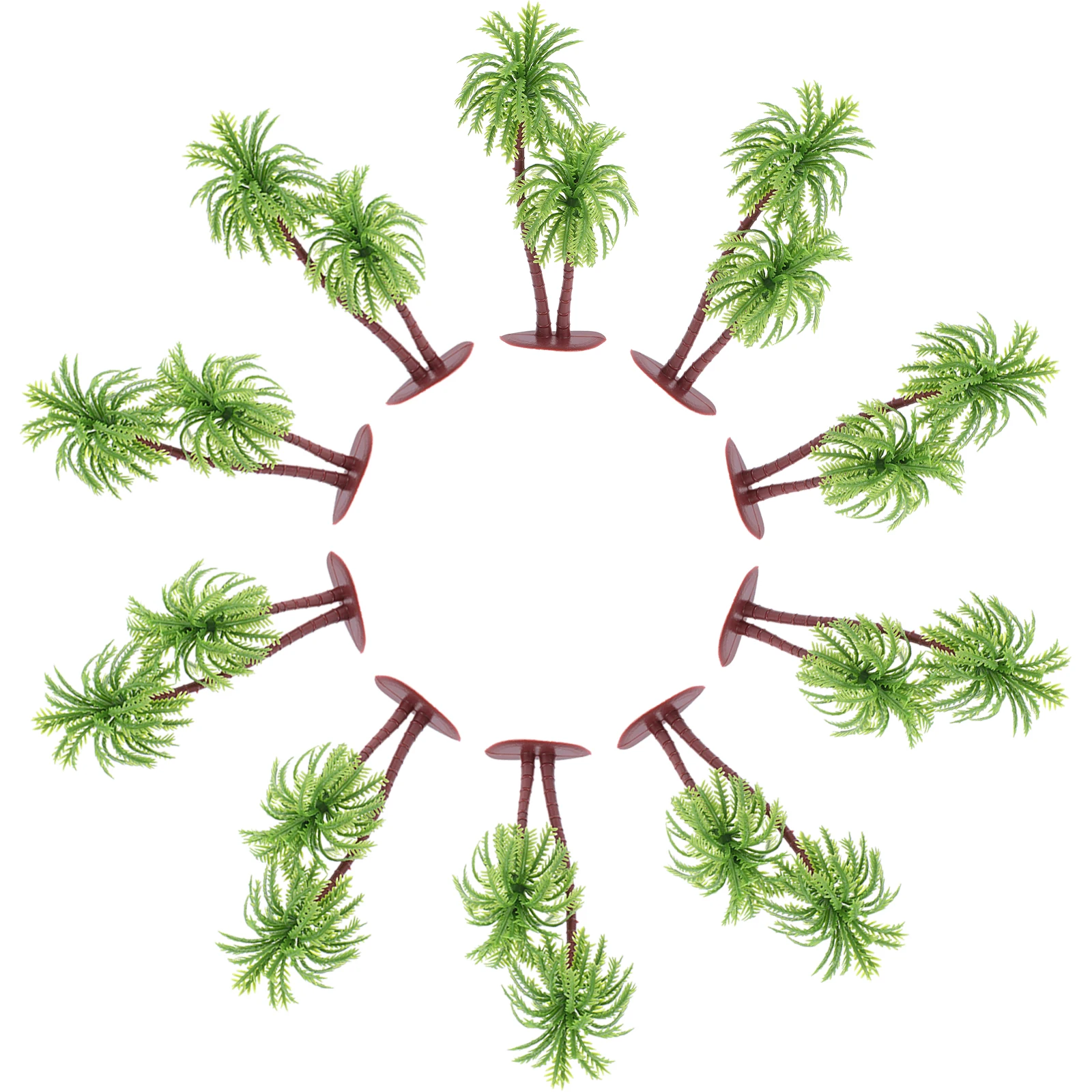 

10 шт. реквизит для фотосессии с кокосовой пальмой, искусственные тропические растения, имитация мини-деревьев в помещении, маленький пластик