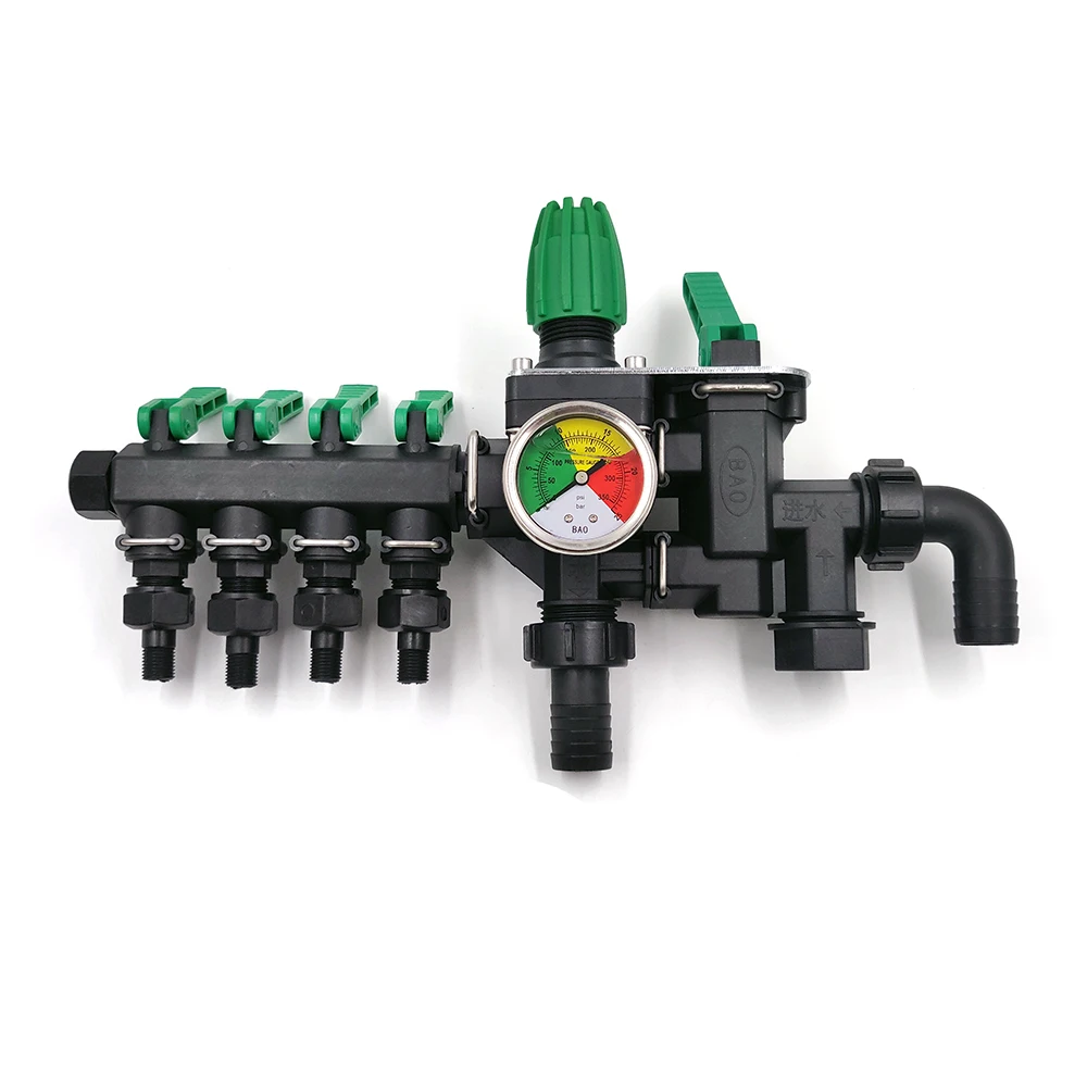 

Four-way water divider with valve plant protection machine accessories agricultural atomizing nozzle