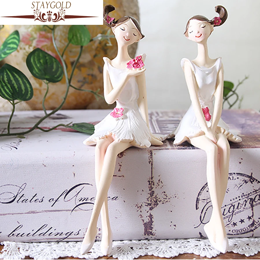 

STAYGOLD Kawaii Fairy Statues For Decoration Minimalist Decor Lovely Home Decoration Accessories Resin Crafts 1 Set