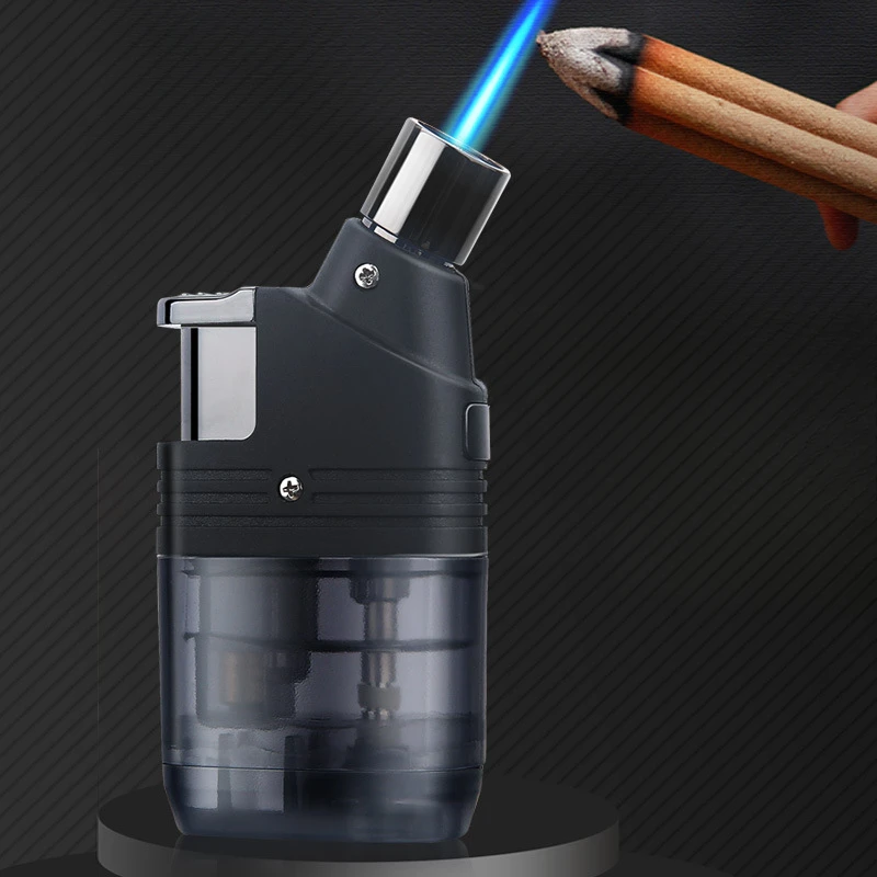 HONEST Mini Welding Gun Windproof Jet Blue Fire Gas Lighter Large Capacity Oil Warehouse Outdoor Portable Cigar Lighters Smoking - Detail 1