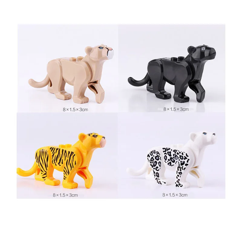 MOC City Animal Creative Building Blocks Cow Panda Parrot Shark Crocodile Penguin Rabbit Cheetah Dolphin Snake Boy Toy Gift R048