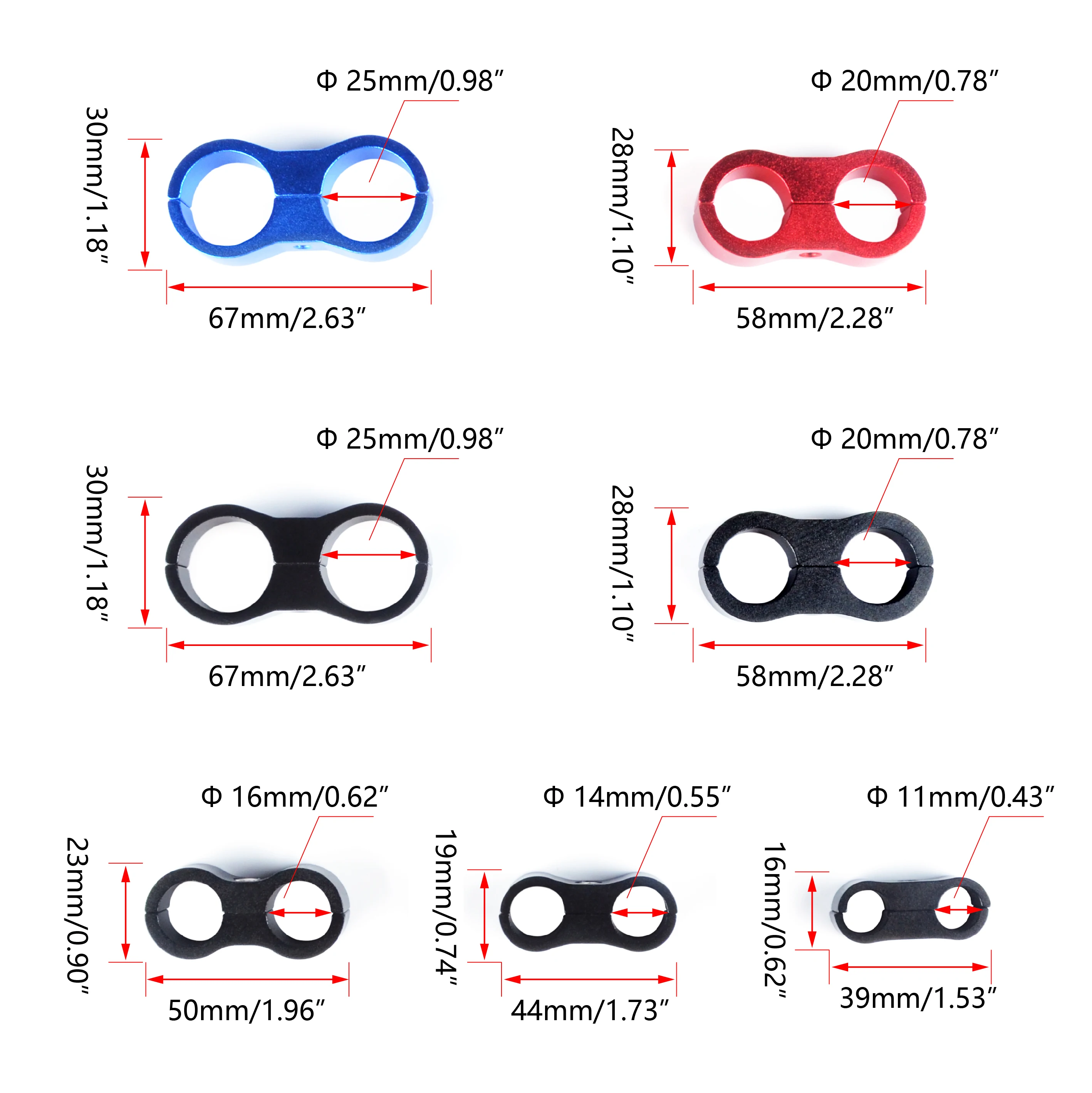 Mathiateur de ligne en aluminium universel, pince de synchronisation de tube de tuyau, huile, carburant, eau, AN4, AN6, AN8, AN10, 1 pièce