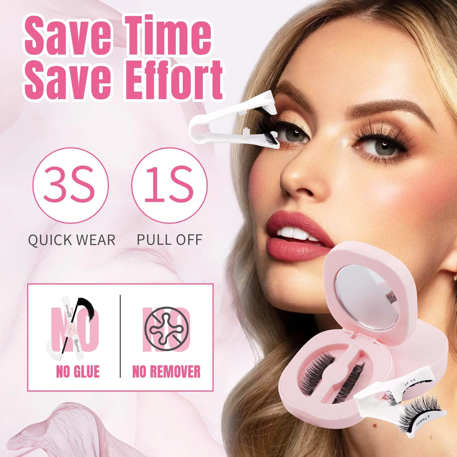 GEMERRY 1 زوج رموش مغناطيسية مع الملقط لتقوم بها بنفسك Wispy قابلة لإعادة الاستخدام عقد قوي الغراء الحرة المغناطيس ثلاثية الأبعاد تأثير الرموش الصناعية #4