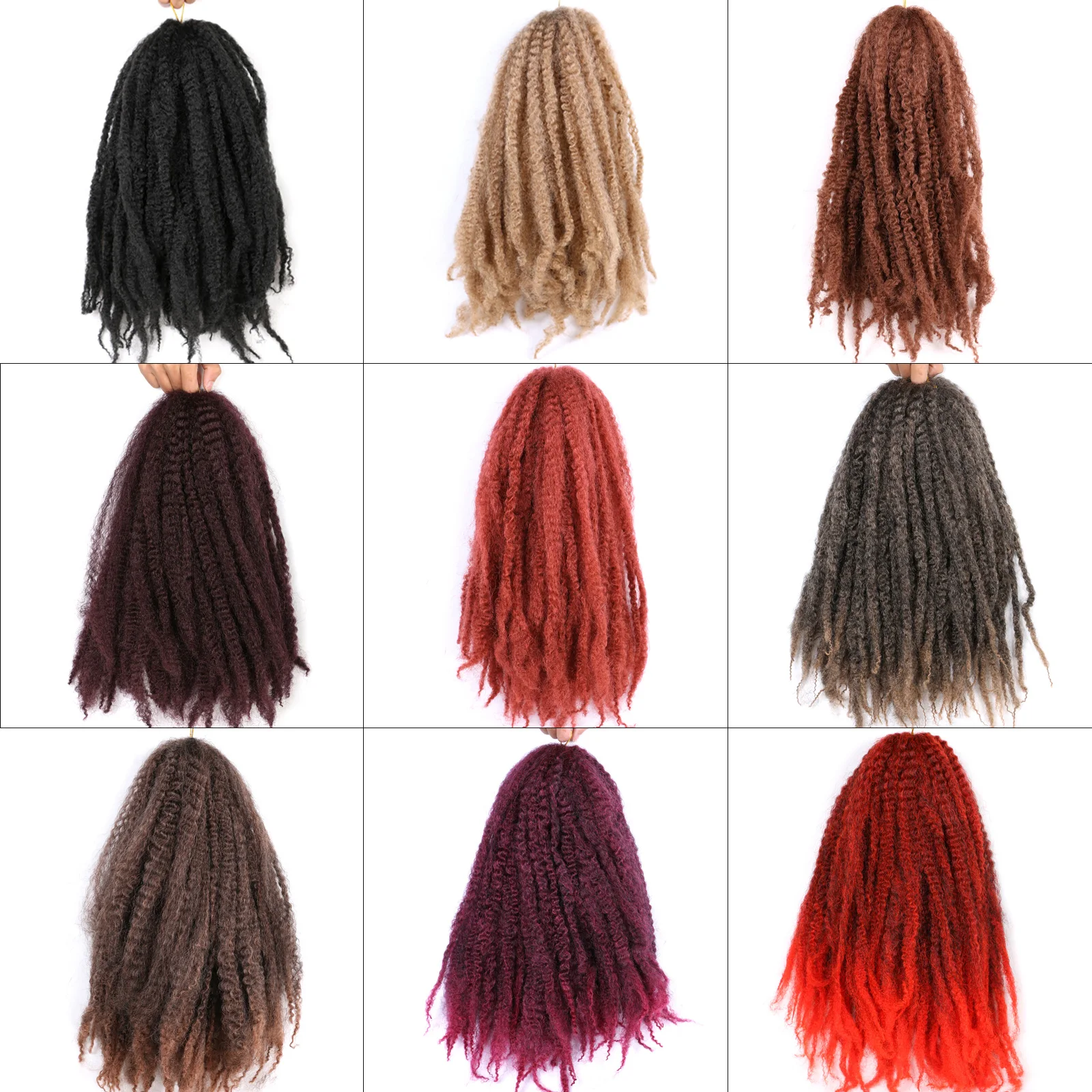 18-дюймовые плетение волос Marley Twist, вязанные крючком афро странные вьющиеся плетение волос Marley Twist Braids, синтетические наращивание волос для женщин