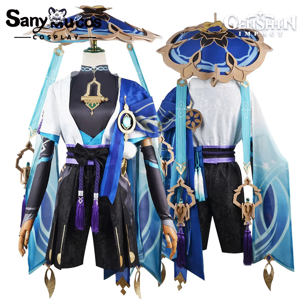 EM ESTOQUE SanyMuCos Wanderer Cospaly Genshin Impact Wanderer Vestido Cospaly Outfit Comic-con Presentes de aniversário e feriados plus size