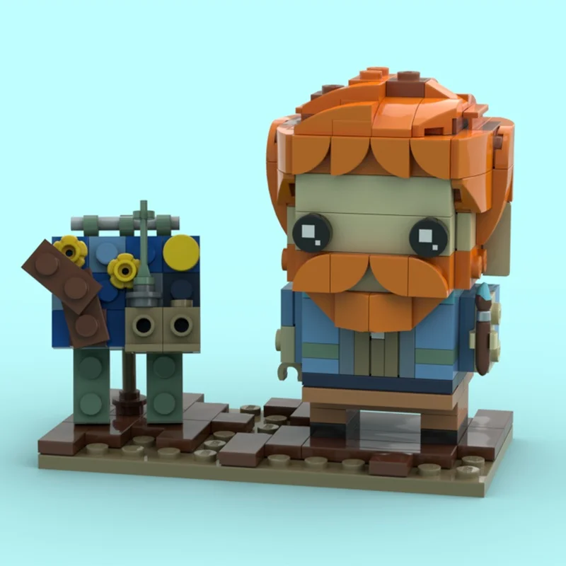 ตัวต่อ MOC วินเซนต์ แวนโก๊ะ บล็อกตัวต่อแบบ Brickheadz จำนวน 203 ชิ้น ของเล่นประกอบเอง ของขวัญคริสต์มาส ไอเดีย DIY ของขวัญวันเกิดสำหรับเด็ก