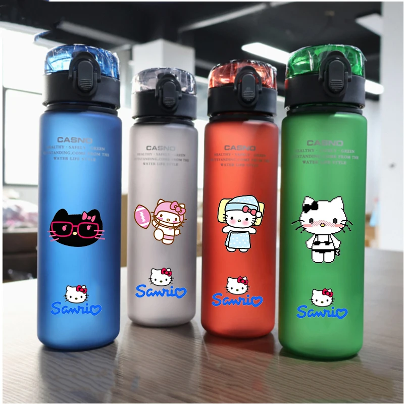 560ml Sanrio Hello Kitty Cartoon Large Capacity Multi Color Plastic Outdoor Sports And Fitness Portable Leak Proof Water Cup