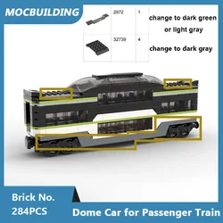 MOC Building Blocks Dome Car for Passenger Train Series DIY Assembled Bricks City Express Educational Collection Toys Gifts