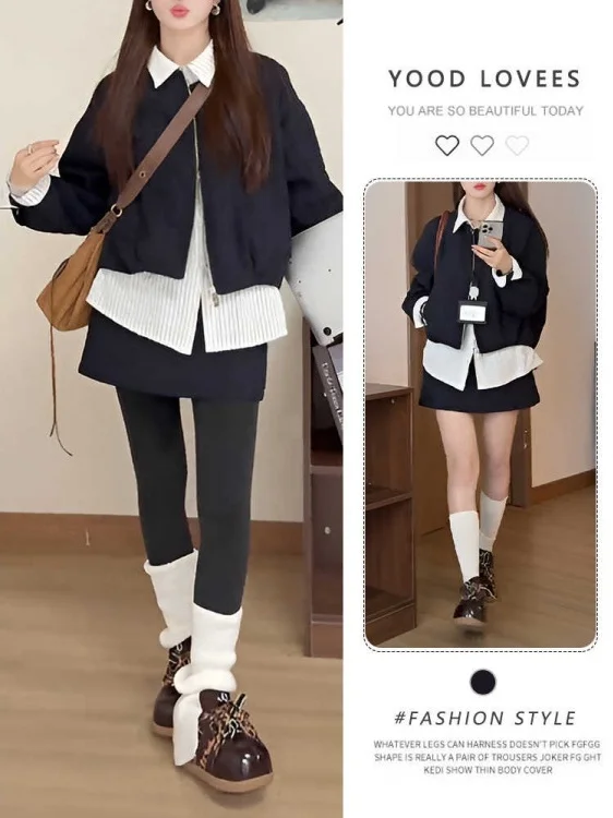 

Модный комплект больших размеров: укороченный жакет и юбка с завышенной талией. Новинка весна-осень. Молодежный стиль.