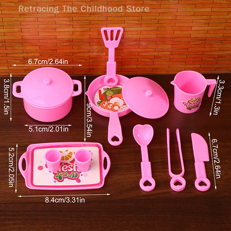 1 ensemble maison de poupée Mini vaisselle ustensiles de cuisine Simulation Pot plateau tasse poupée maison cuisine décoration semblant jouer jouets enfant cadeaux