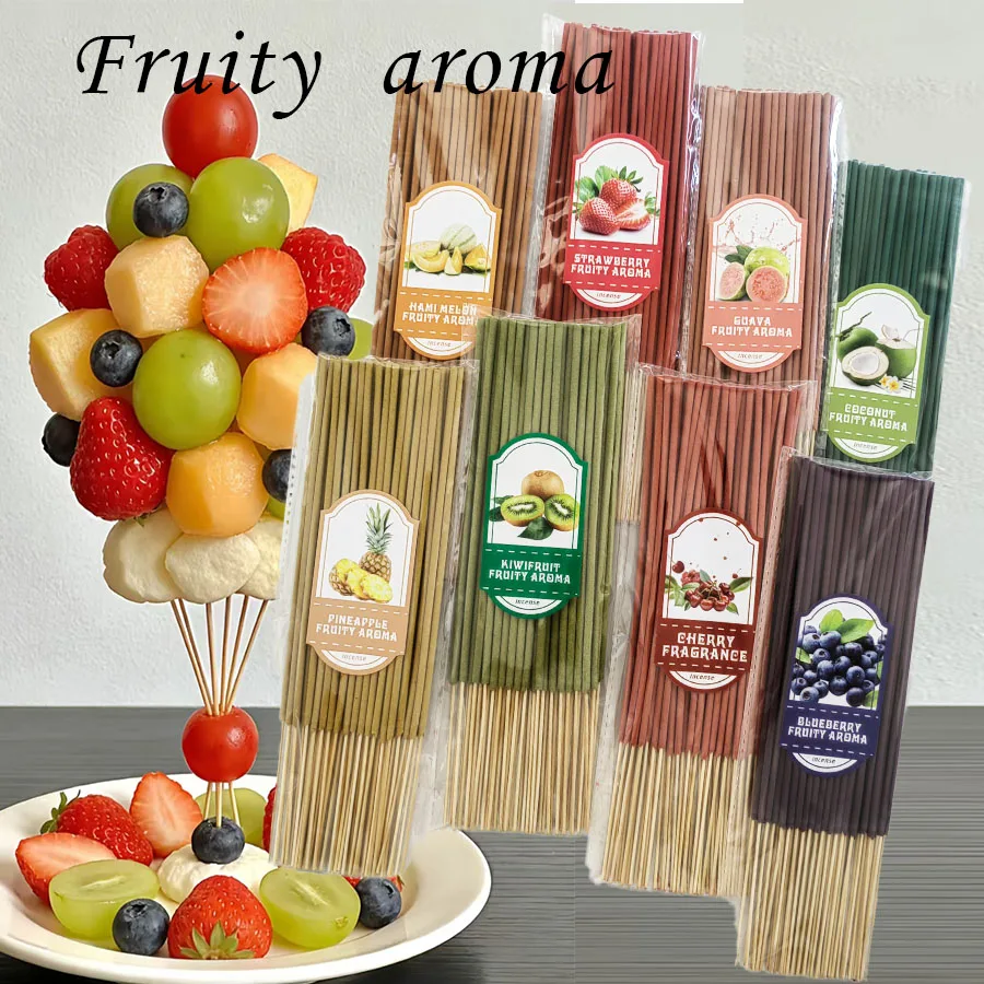 Fruit-Flavored Aromatherapy, Premium Bamboo Incense Sticks in Various Flavors - Long-Lasting Fragrance, Fresh Air Scent, Good Mood Enhancer, Suitable for Outdoor Use, Home Decor, Afternoon Tea Time, Meditation, Yoga