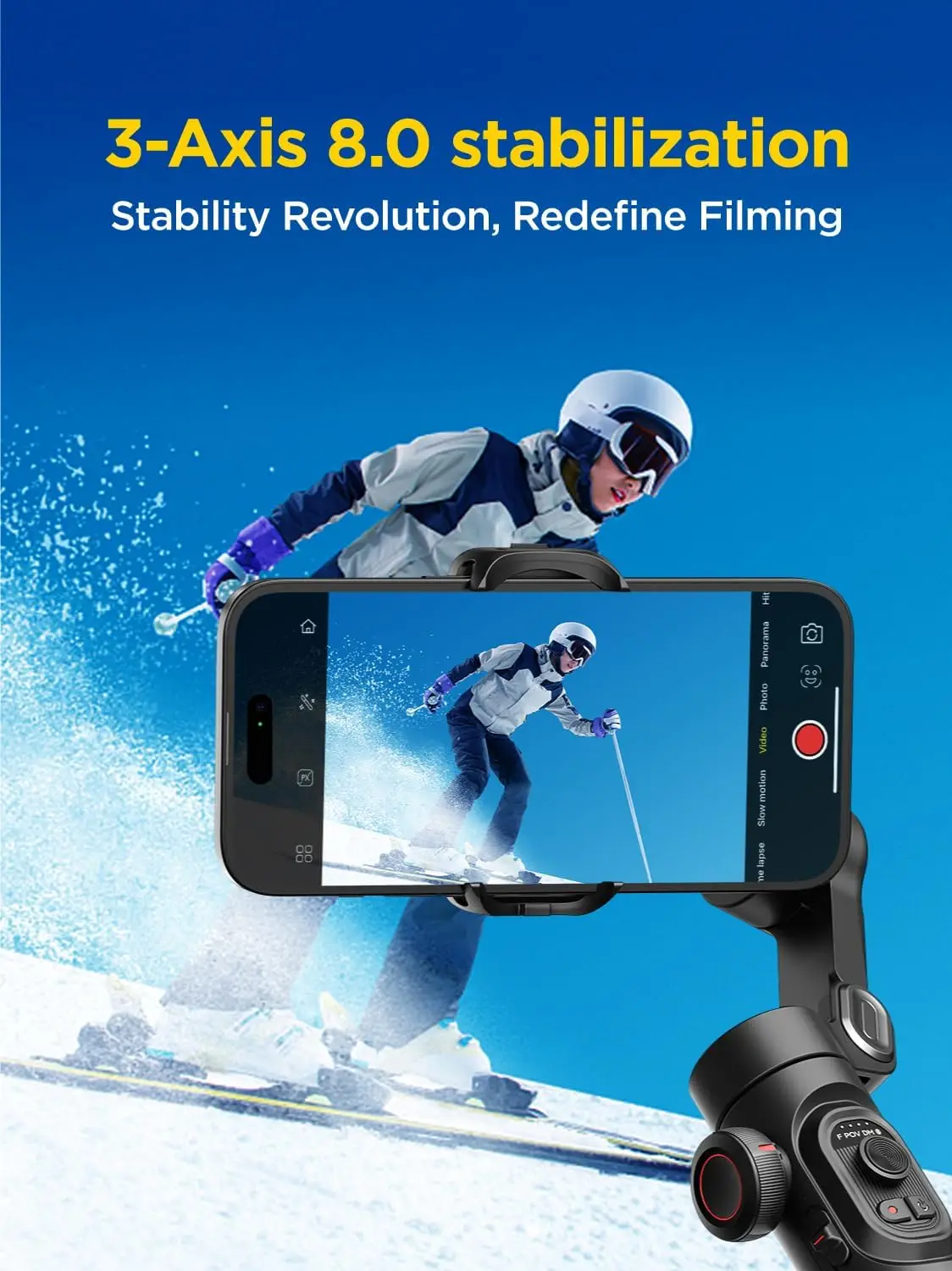 Gimbal Stabilizer for Smartphone, iPhone Gimbal w/Focus Wheel Face/Object Tracking Gimbal