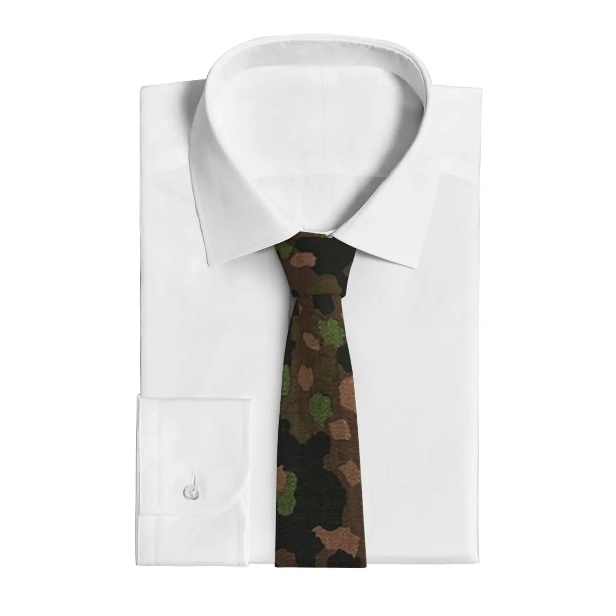 Splintertarn German WW2 Camouflage Army Military Camo Necktie for Men Silk Polyester 8 cm Neck Ties Wedding Suits Tie