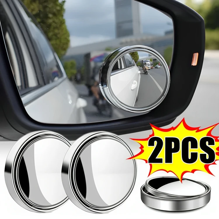 Car Blind Spot Mirrors Sector Frameless Auxiliary RearView Mirror 360 Degree Wide Angle Adjustable for Car Parking Reversing