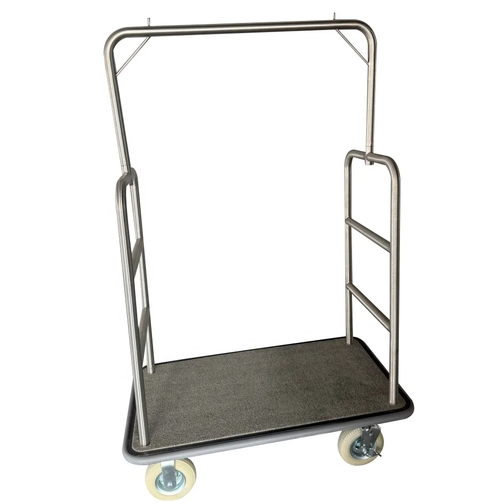 Stainless Steel Durable Hotel Lobby Luggage Cart 400 lbs for Home Bar Warehouse