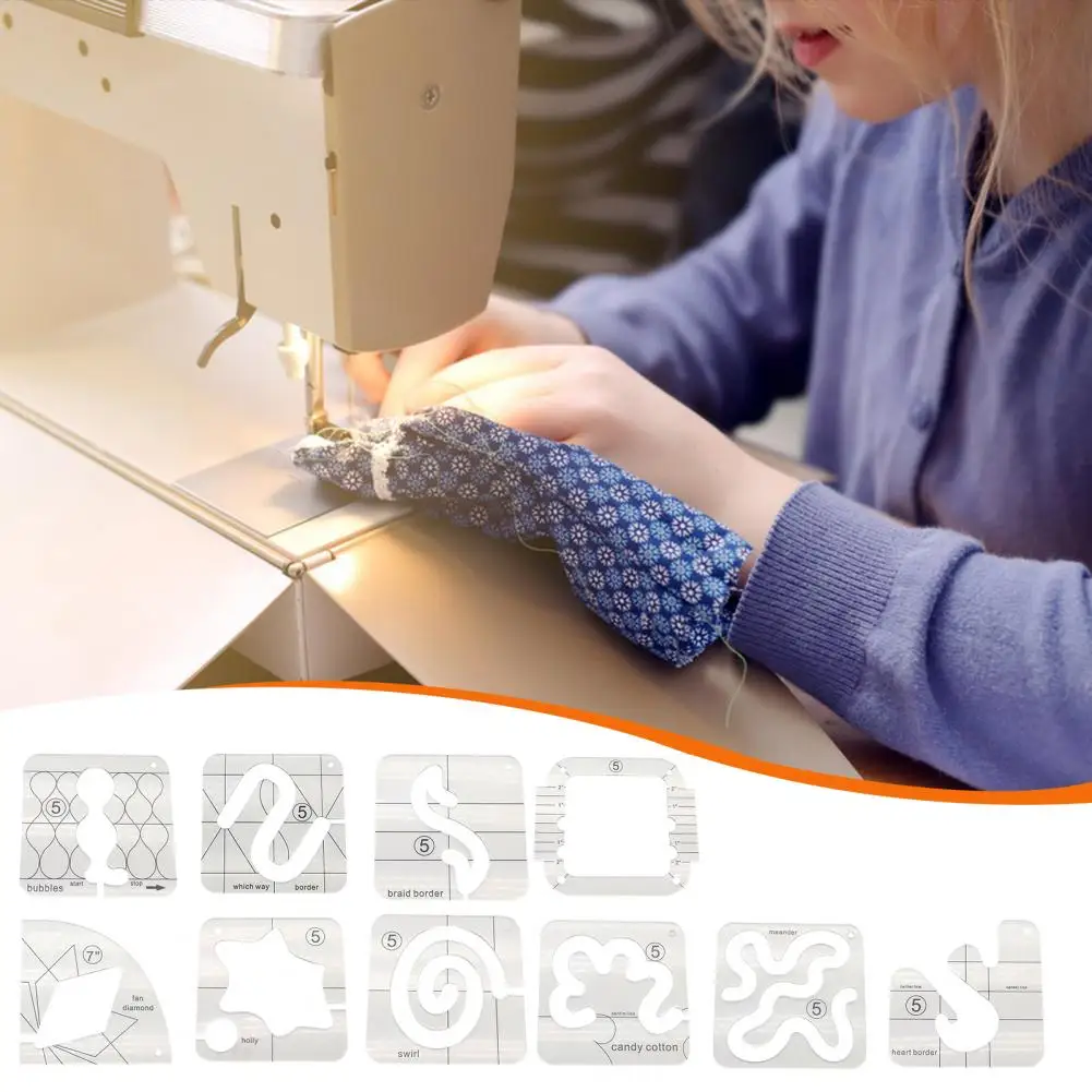 Precise Quilting Patterns Practical Acrylic Quilting Template Free Motion Ruler for Diy Craft Domestic Sewing Machine Enhance