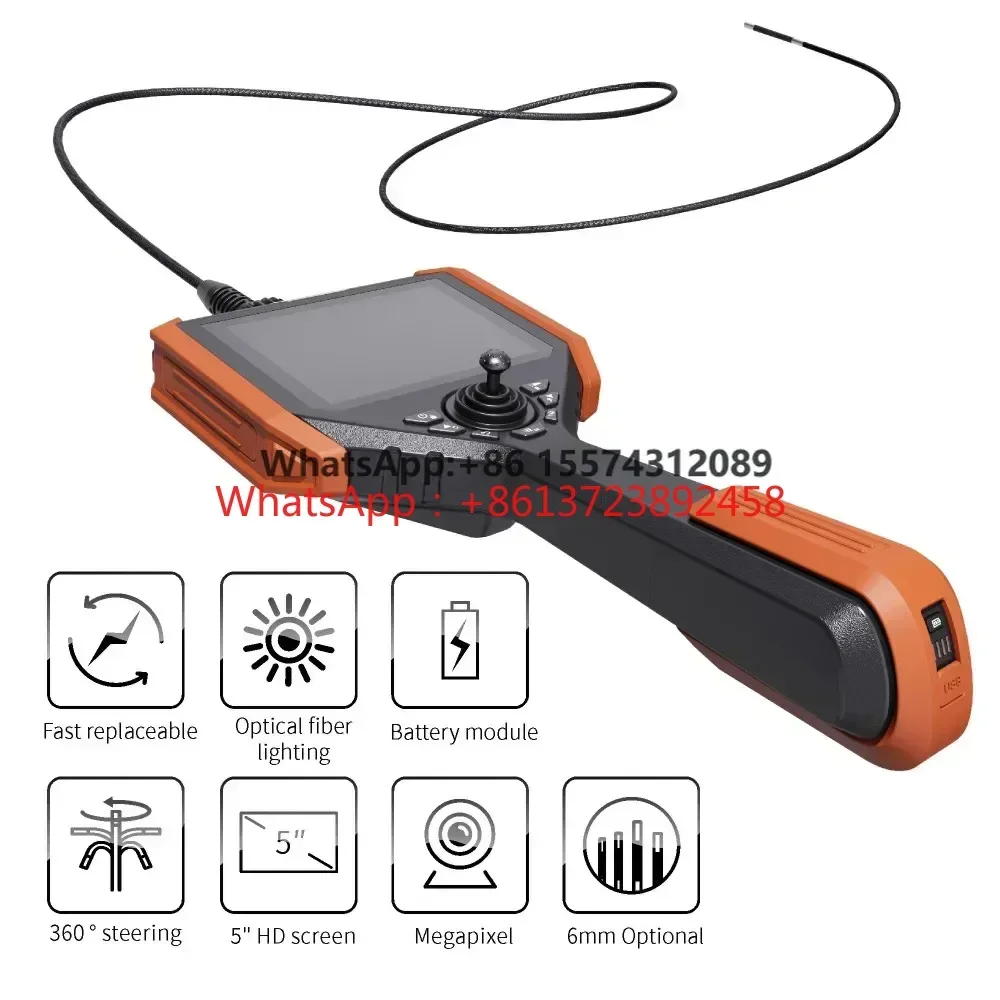 

Hot selling NDT Remote Visual Inspection, IP67 HD Industrial borescope, optical fiber illumination HD Industry videoscope camera