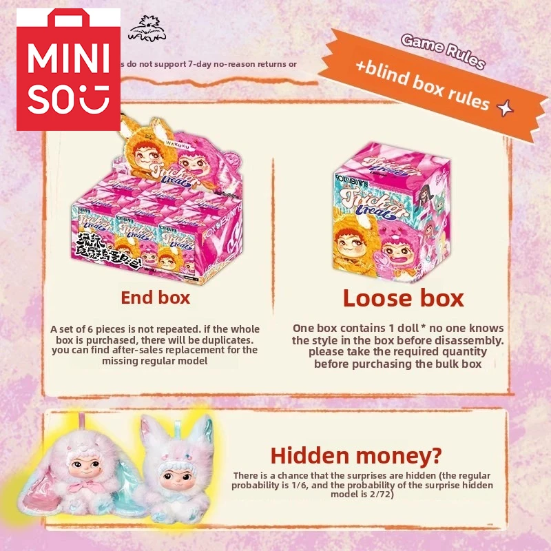 

MINISO Wakuku Blind Box,High - Quality Plastic, about 20cm. Ideal for Trendy Toy Lovers,Suitable for Collection/Gifting