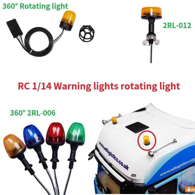 Luce rotante per escavatore a LED adatta per camion Tamiya RC 1/14 Scania 770S Benz Volvo FH16 MAN
