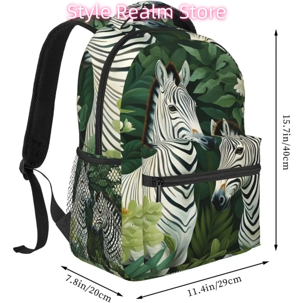 laptop bag back to school Fashion Zebra Lightweight Laptop Backpack Lightweight Multipurpose Travel Casual Daypack Unisex Colleg