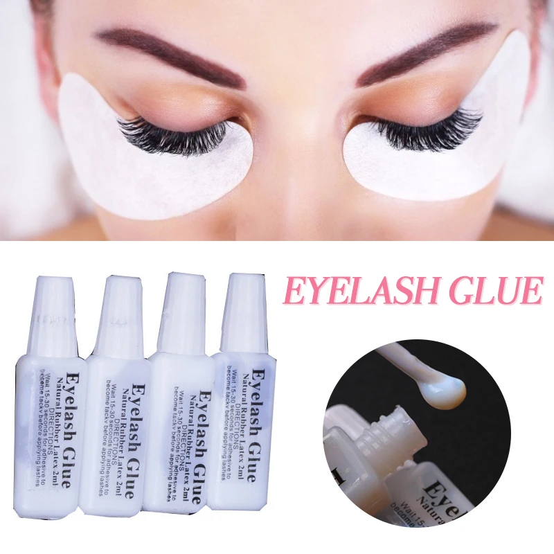 2ml Eyelash Glue Milky White Waterproof Lasting Fast Drying False Eyelash Glue No Irritation Lashes Adhesive Makeup