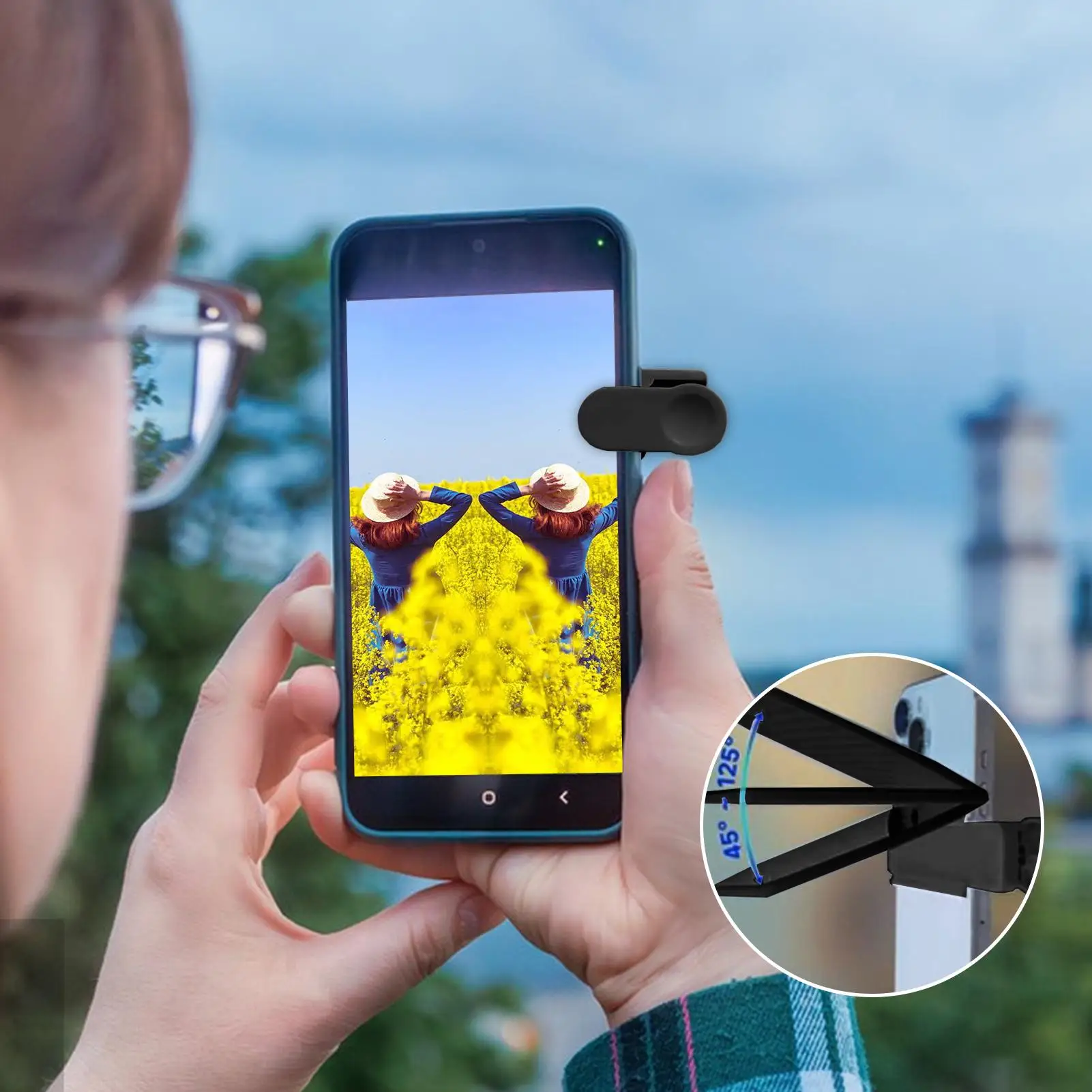 Mirror Effect Lens For Phone Cellphone Mirror Reflection HD Glass Rotatable Cellphone Accessories For Tech Savvy Users Artistic