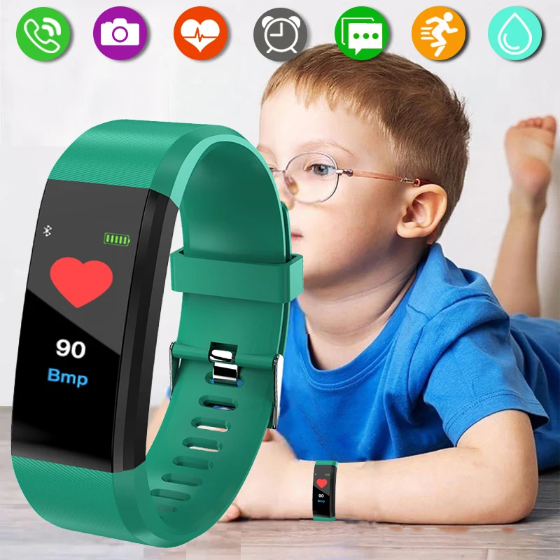 Montre intelligente de sport étanche pour enfants, tracker de fitness pour garçons et filles, horloge intelligente pour enfants, écran couleur