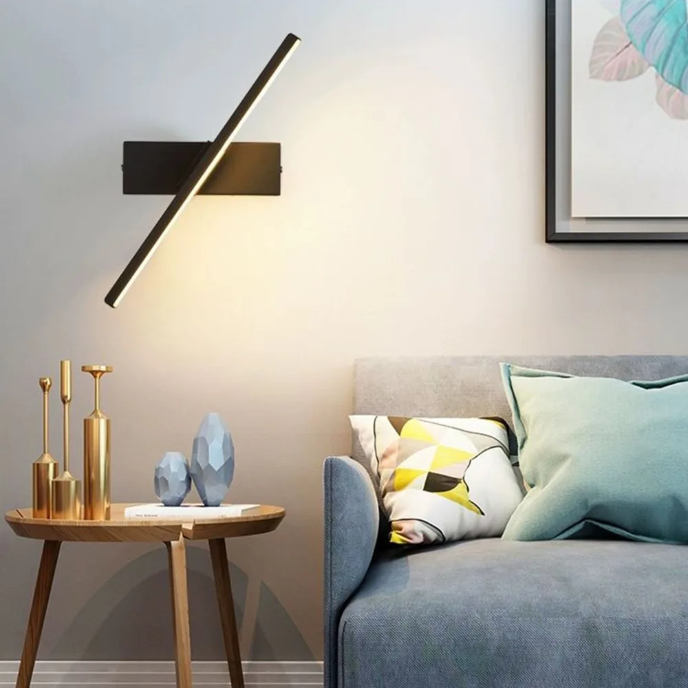 Minimalist 6W Wall Lamp Aluminum AC 85-265V Wall Mounted Lamp 330° Rotation Soft Light Wall Light Bedside