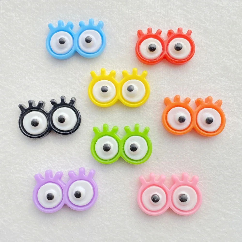 20pcs Kawaii Colorful Cartoon Animal Eyes Flat back Resin Scrapbook Figurines DIY Home Decor Crafts