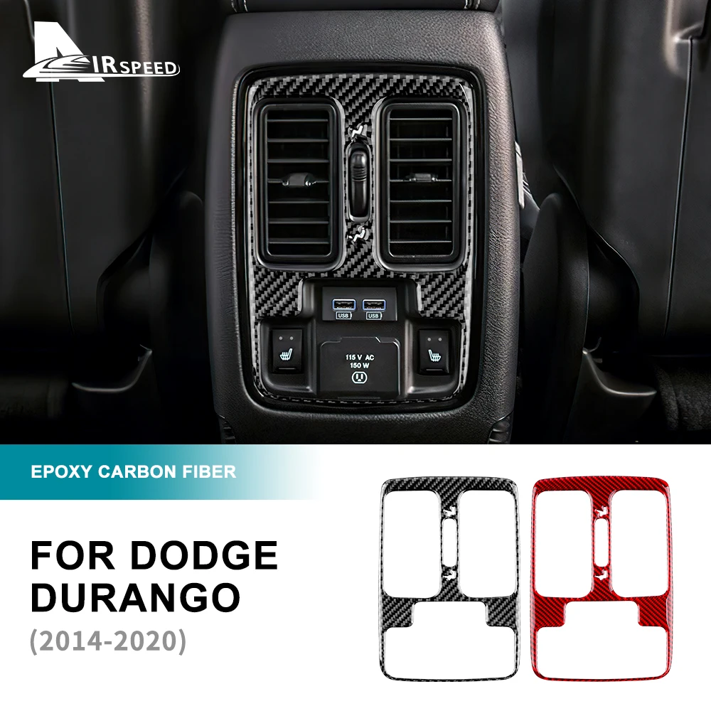 

For Dodge Durango 2014 2015 2016 2017 2018 2019 2020 Real Soft Carbon Fiber Sticker Car Rear Air Vent Interior Trim Accessories