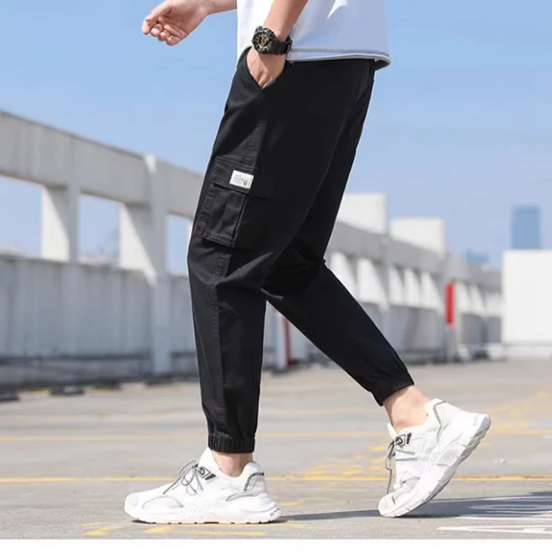 Classic Design Multi Pocket Cargo Pants, Men's Casual Loose Fit Drawstring Cargo Pants/Joggers For Spring Summer Outdoor