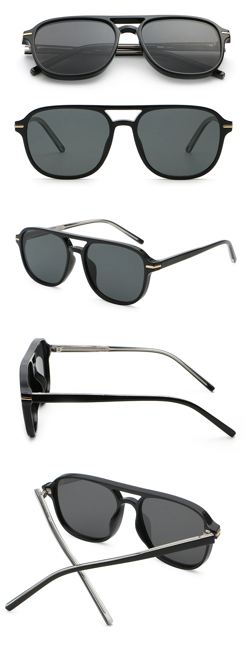 Peekaboo Sonnenbrille mit quadratischem Rahmen für Damen, Unisex, CP-Acetat, modische Sonnenbrille für Herren, UV400, Blau, Braun, Grün, 2024, Sommer – Detail 5