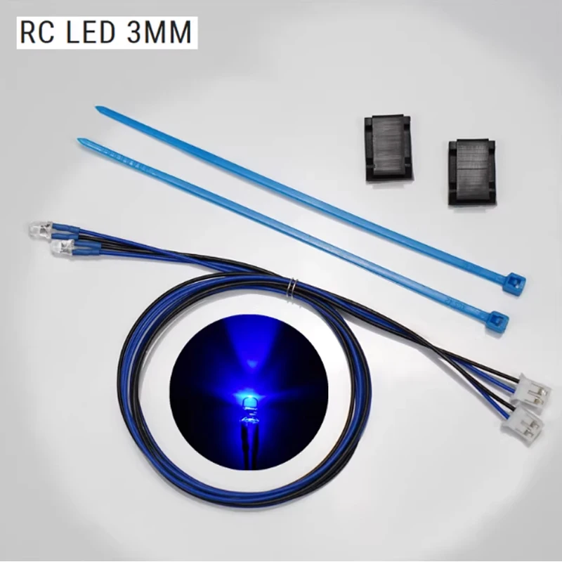 

LED 3mm 5mm PH2.0 Plug Light Lamp Beads for 1/10 RC Crawler Car TRX4 Defender 1/14 Tamiya RC Truck For SCANIA 770S ForVOLVO BENZ