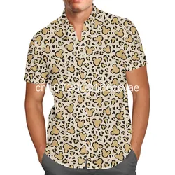 Safari Mickey Ears Hawaiian shirt Disney Animal Kingdom Inspired Men's Button Down Short-Sleeved Shirt in men casual beach shirt